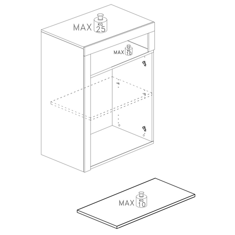 Lorenzo 2 Door White Gloss and Concrete Grey Large Bathroom Storage Cabinet - FurniComp