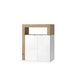 Lorenzo 2 Door White Gloss and Cadiz Oak Large Bathroom Storage Cabinet - FurniComp