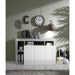 Lorenzo 3 Door White Gloss and Concrete Grey Sideboard - FurniComp