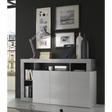 Lorenzo 3 Door White Gloss and Concrete Grey Sideboard - FurniComp