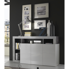 Lorenzo 3 Door White Gloss and Concrete Grey Sideboard - FurniComp