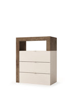 Lorenzo 3 Drawer Cashmere and Mercure Oak Large Chest of Drawers - FurniComp