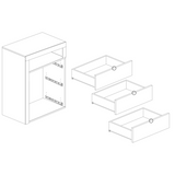 Lorenzo 3 Drawer White Gloss and Cadiz Oak Small Chest of Drawers - FurniComp