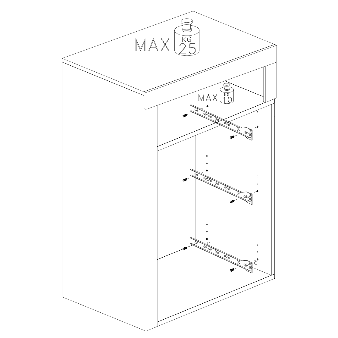 Lorenzo 3 Drawer White Gloss and Cadiz Oak Large Chest of Drawers - FurniComp