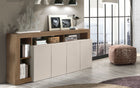 Lorenzo 4 Door Cashmere and Mercure Oak Sideboard - FurniComp