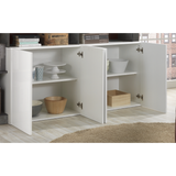 Lorenzo 4 Door White Gloss and Concrete Grey Sideboard - FurniComp