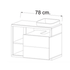 Lorenzo White Gloss & Cadiz Oak 2 Drawer 790mm Free Standing Vanity Unit with Basin - FurniComp