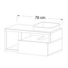Lorenzo White Gloss & Concrete Grey 1 Drawer 790mm Wall Hung Vanity Unit with Basin - FurniComp