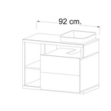 Lorenzo White Gloss & Concrete Grey 2 Drawer 920mm Free Standing Vanity Unit with Basin - FurniComp