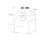 Lorenzo White Gloss & Cadiz Oak 2 Drawer 920mm Free Standing Vanity Unit with Basin - FurniComp