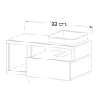 Lorenzo White Gloss & Concrete Grey 1 Drawer 920mm Wall Hung Vanity Unit with Basin - FurniComp