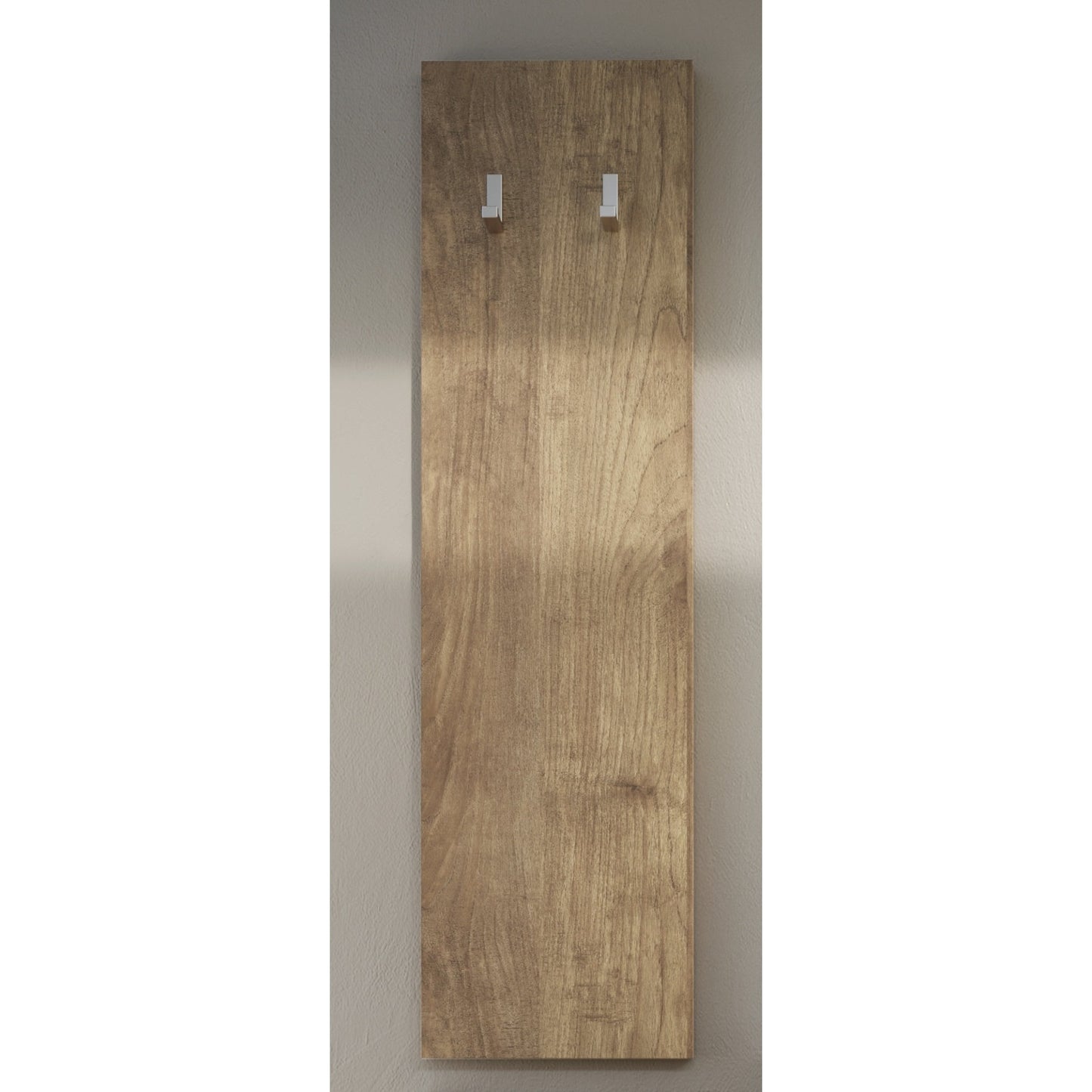 Lorenzo Cadiz Oak Wall Hung Coat Rack Panel With 2 Hooks - FurniComp