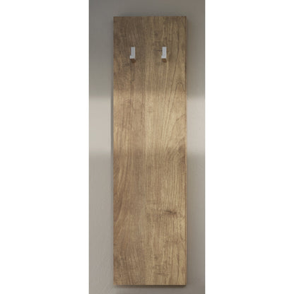 Lorenzo Cadiz Oak Wall Hung Coat Rack Panel With 2 Hooks - FurniComp