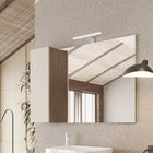 Lorenzo 110cm Cashmere and Mercure Oak Mirrored Bathroom Cabinet With LED Light - FurniComp