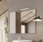 Lorenzo 92cm Cashmere and Mercure Oak Mirrored Bathroom Cabinet With LED Light - FurniComp