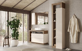 Lorenzo Cashmere and Mercure Oak 2 Drawer 920mm Free Standing Vanity Unit with Basin - FurniComp