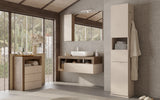 Lorenzo Cashmere and Mercure Oak 1 Drawer 920mm Wall Hung Vanity Unit with Basin - FurniComp