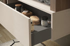 Lorenzo Cashmere and Mercure Oak 1 Drawer 1100mm Wall Hung Vanity Unit with Basin - FurniComp