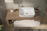 Lorenzo Cashmere and Mercure Oak 1 Drawer 1100mm Wall Hung Vanity Unit with Basin - FurniComp