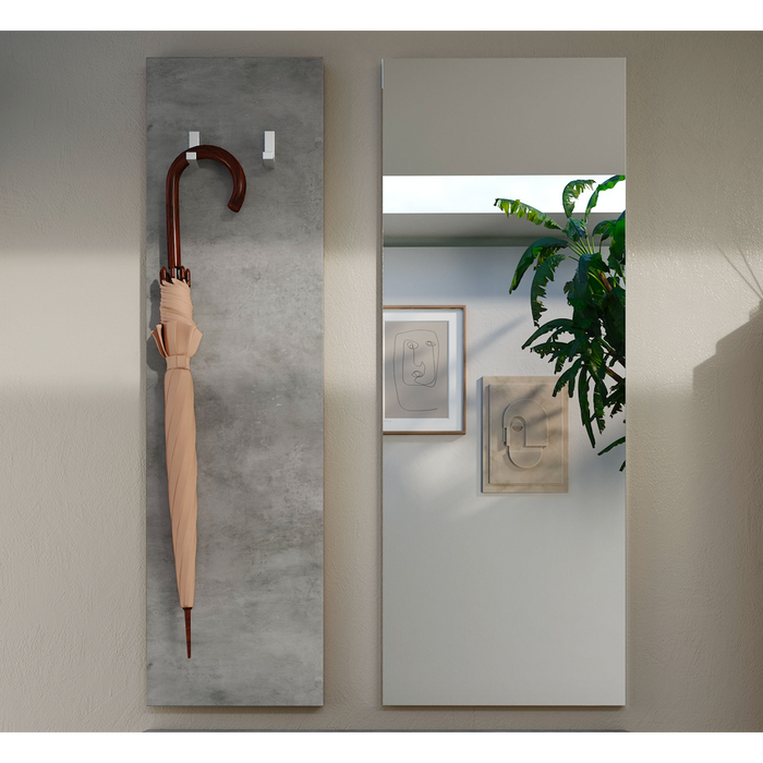Lorenzo Concrete Grey Wall Hung Coat Rack Panel With 2 Hooks - FurniComp