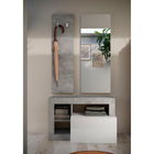 Lorenzo Concrete Grey Wall Hung Coat Rack Panel With 2 Hooks - FurniComp