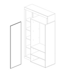 Lorenzo Cashmere and Mercure Oak 1 Door Mirrored Tall Narrow Hallway Wardrobe - FurniComp