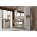 Lorenzo 1 Door White Gloss and Concrete Grey Small Bathroom Storage Cabinet - FurniComp