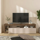 Lorenzo 184cm Cashmere and Mercure Oak TV Unit - FurniComp