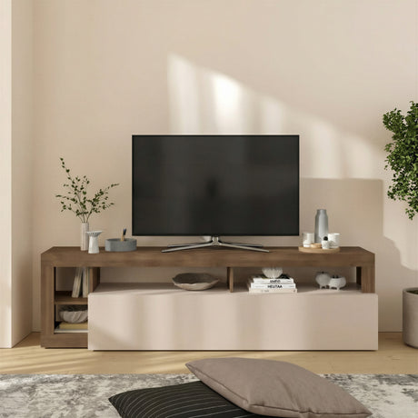 Lorenzo 184cm Cashmere and Mercure Oak TV Unit - FurniComp