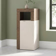 Lorenzo 1 Door Cashmere and Mercure Oak Small Bathroom Storage Cabinet - FurniComp