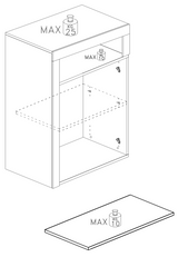 Lorenzo 2 Door Cashmere and Mercure Oak Large Bathroom Storage Cabinet - FurniComp