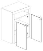 Lorenzo 2 Door Cashmere and Mercure Oak Large Bathroom Storage Cabinet - FurniComp