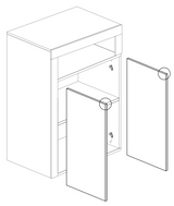 Lorenzo 2 Door Cashmere and Mercure Oak Large Bathroom Storage Cabinet - FurniComp