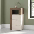 Lorenzo 3 Drawer Cashmere and Mercure Oak Small Chest of Drawers - FurniComp