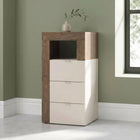 Lorenzo 3 Drawer Cashmere and Mercure Oak Small Chest of Drawers - FurniComp