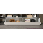 Lorenzo 184cm White Gloss and Concrete Grey TV Stand - FurniComp