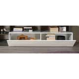 Lorenzo 184cm White Gloss and Concrete Grey TV Stand - FurniComp