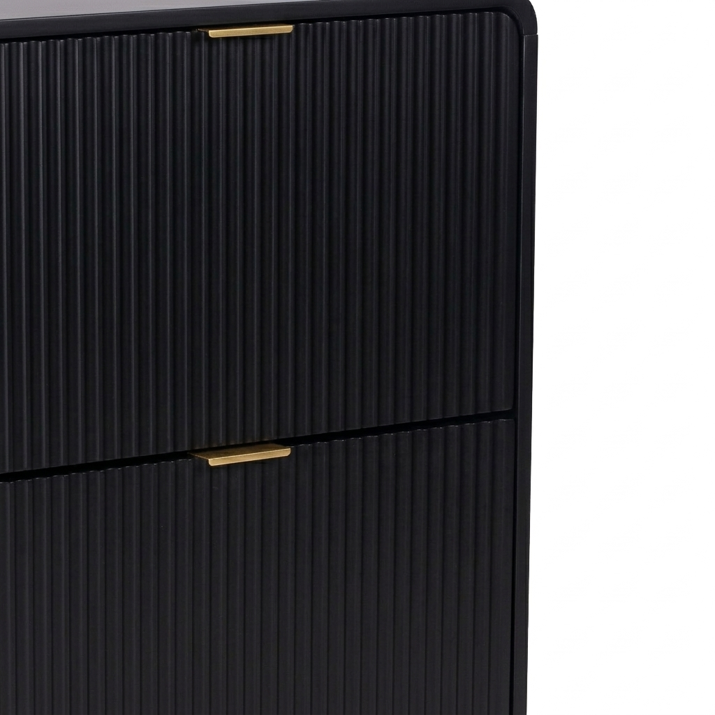 Lottie 2 Tier Slim 12 Pair Shoe Cabinet - Black - FurniComp
