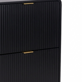 Lottie 2 Tier Slim 12 Pair Shoe Cabinet - Black - FurniComp