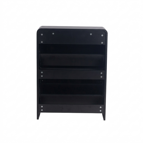 Lottie 2 Tier Slim 12 Pair Shoe Cabinet - Black - FurniComp