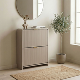Lottie 2 Tier Slim 12 Pair Shoe Cabinet - Cashmere - FurniComp