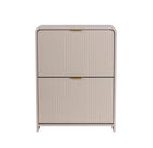 Lottie 2 Tier Slim 12 Pair Shoe Cabinet - Cashmere - FurniComp