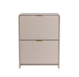 Lottie 2 Tier Slim 12 Pair Shoe Cabinet - Cashmere - FurniComp