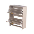 Lottie 2 Tier Slim 12 Pair Shoe Cabinet - Cashmere - FurniComp