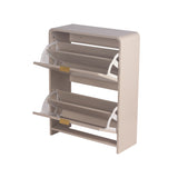 Lottie 2 Tier Slim 12 Pair Shoe Cabinet - Cashmere - FurniComp
