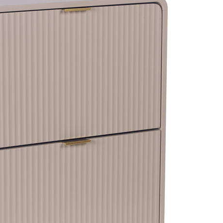 Lottie 2 Tier Slim 12 Pair Shoe Cabinet - Cashmere - FurniComp