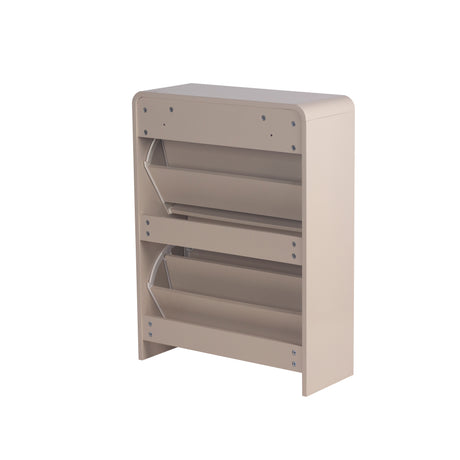 Lottie 2 Tier Slim 12 Pair Shoe Cabinet - Cashmere - FurniComp
