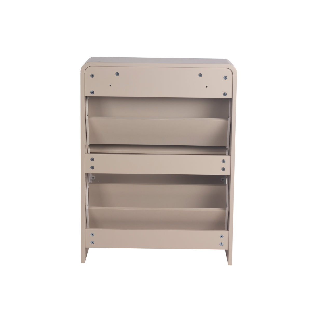 Lottie 2 Tier Slim 12 Pair Shoe Cabinet - Cashmere - FurniComp