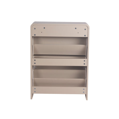 Lottie 2 Tier Slim 12 Pair Shoe Cabinet - Cashmere - FurniComp