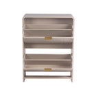 Lottie 2 Tier Slim 12 Pair Shoe Cabinet - Cashmere - FurniComp